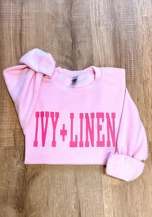 Pink Print Logo Sweatshirt - Lt Pink