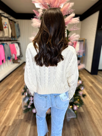 Claire Cable Knit Sweater - Cream