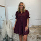 Vintage Mini Dress - Maroon
