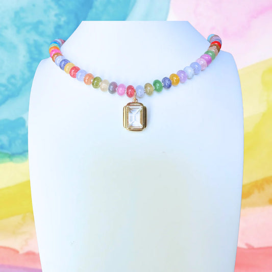 Candy Beaded Necklace - Rainbow