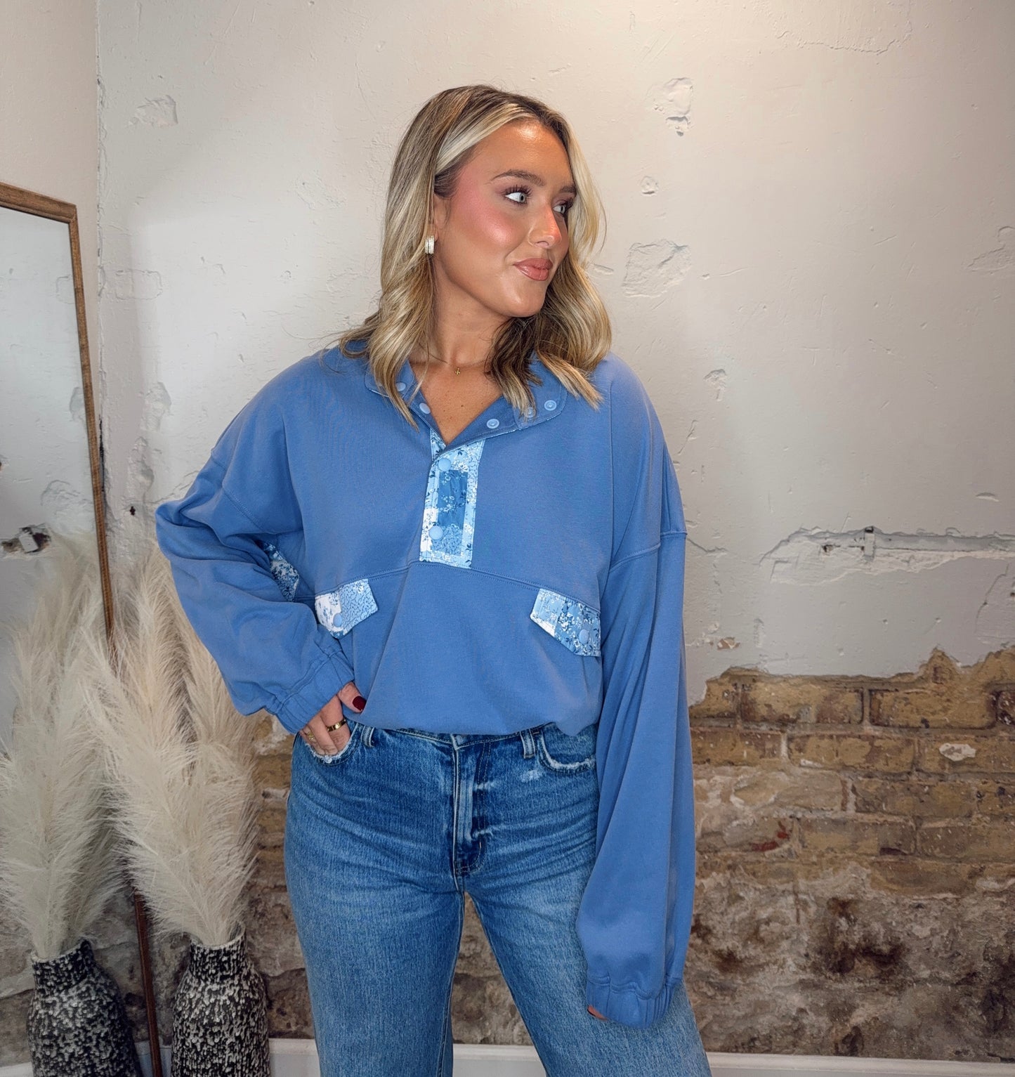 Feeling Comfy Pullover - Blue