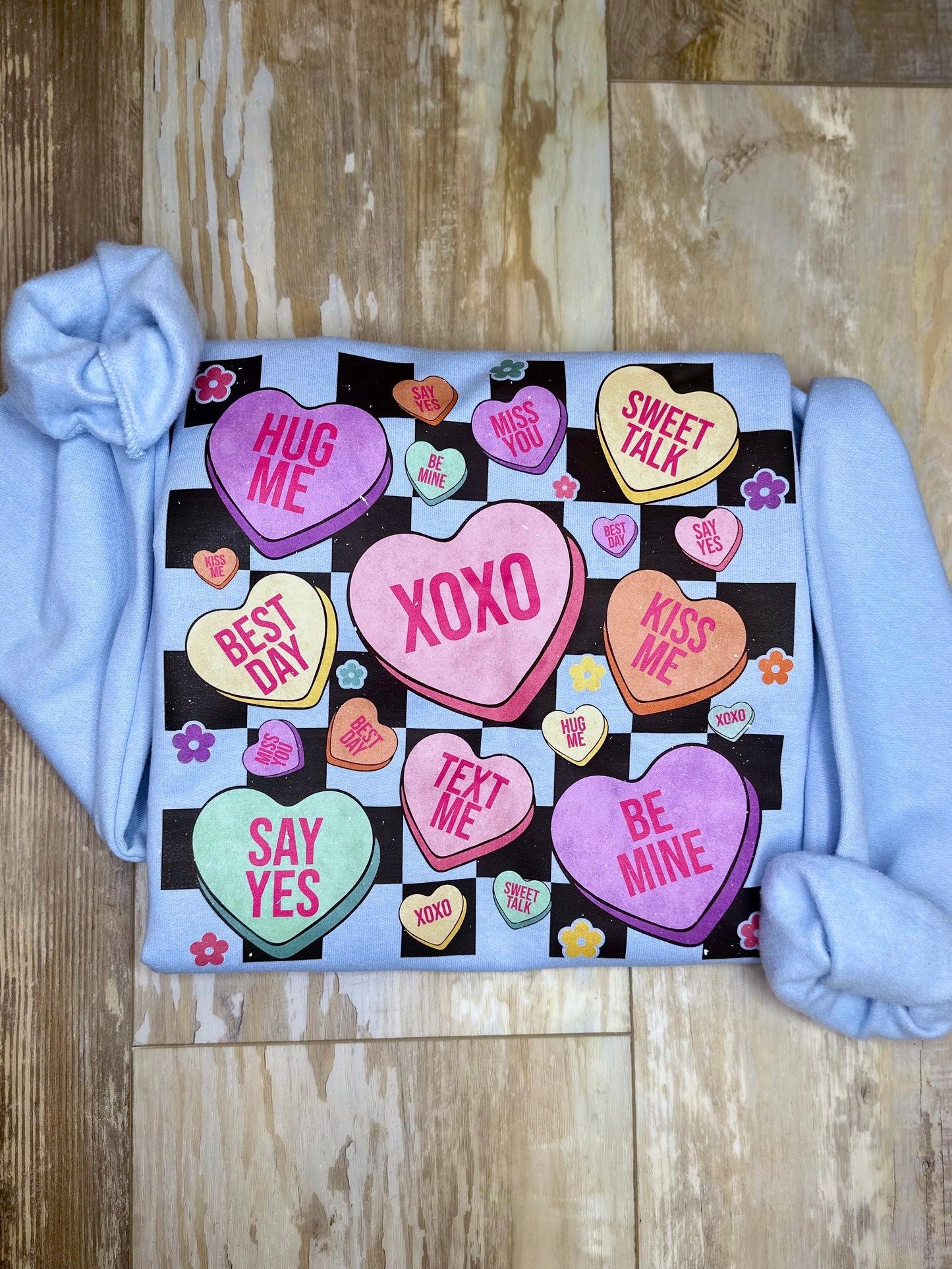 Retro Candy Hearts Sweatshirt