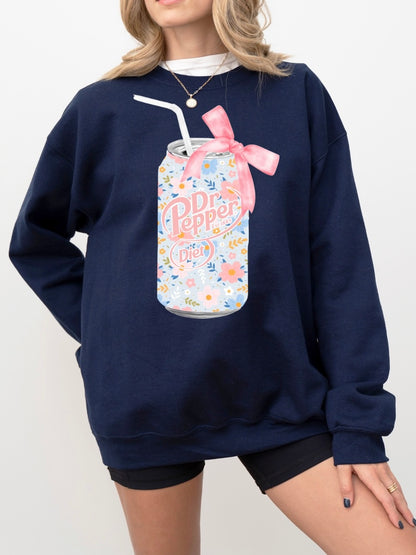 Floral Diet Dr Pepper Soda Can Sweatshirt