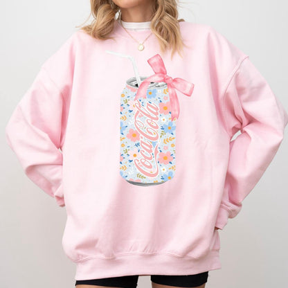 Floral Coca Cola Soda Can Sweatshirt