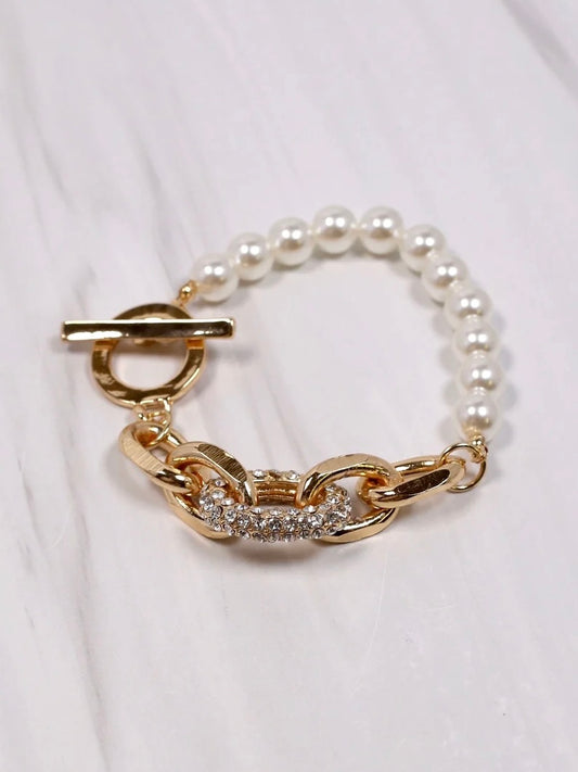 Mary CZ Pearl Bracelet