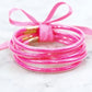 Glitter Jelly Tube Bangle Bracelets - Hot Pink