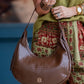 Winslow Curved Bag - Woven Chocolate