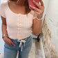 Scallop Sweetheart Tee - Lt Pink