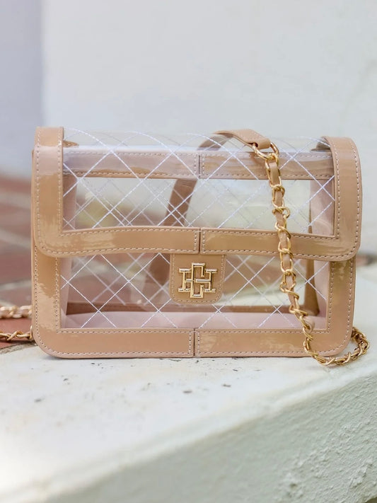 Quinn Quilted Clear Bag - Nude Patent