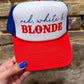 Red White & Blonde Trucker Hat