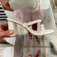 Rosette Heels - White