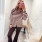 Cozy Chapter Sweater - Pink/Brown