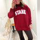 Polka Dot Stark Oversized Mockneck - Maroon