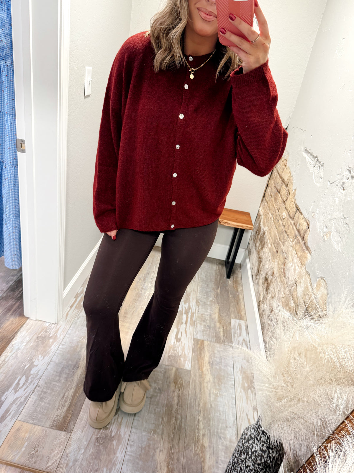 Soft Serve Cardigan - Burgundy