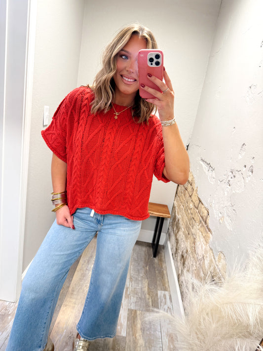 Autumn Air Sweater - Red