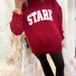 Polka Dot Stark Oversized Mockneck - Maroon