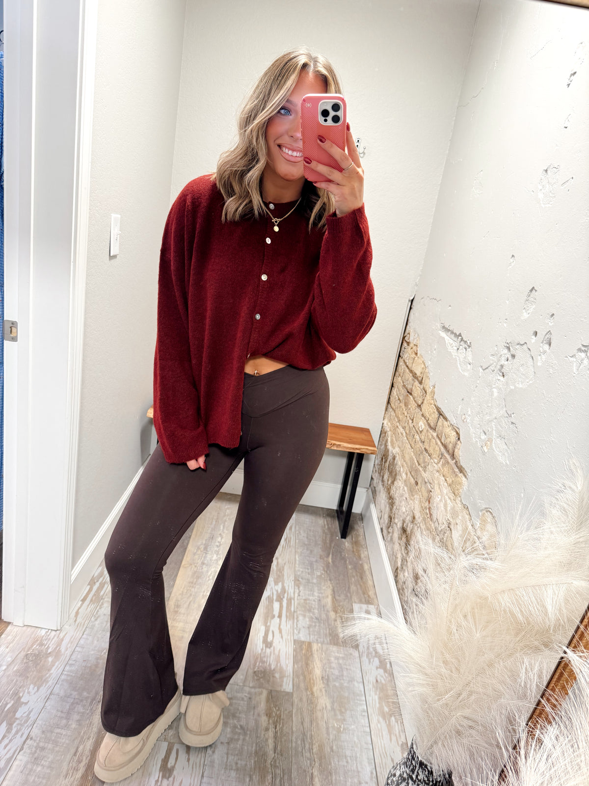 Soft Serve Cardigan - Burgundy