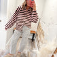 Cozy Chapter Sweater - Pink/Brown