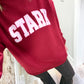 Polka Dot Stark Oversized Mockneck - Maroon