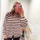 Cozy Chapter Sweater - Pink/Brown