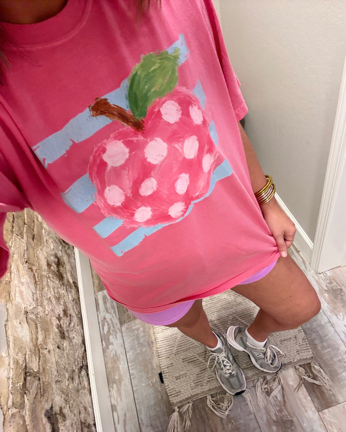 Striped Apple Teacher Tee
