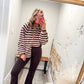 Cozy Chapter Sweater - Pink/Brown