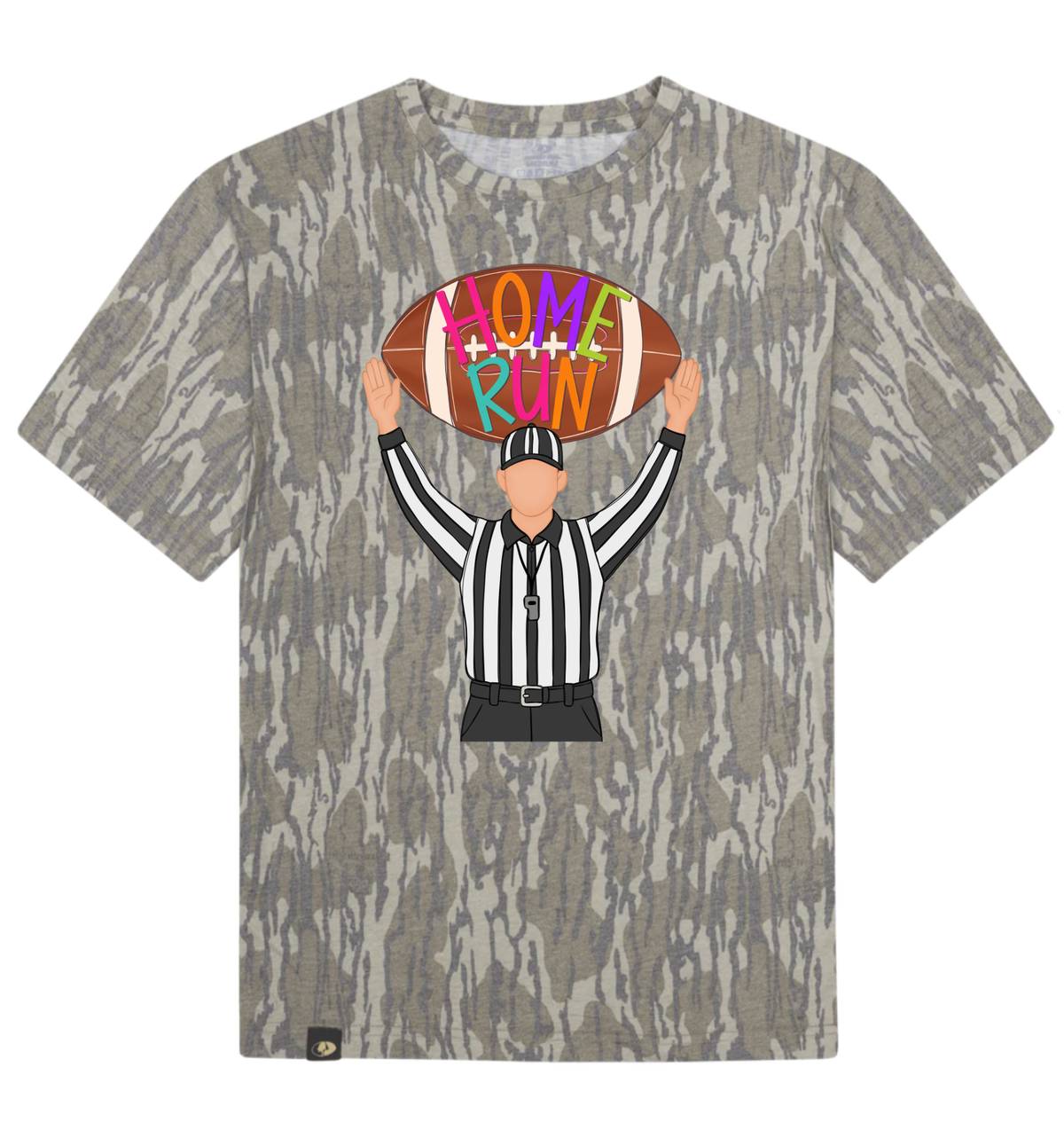 Funny Football Print Mossy Oak T-Shirt