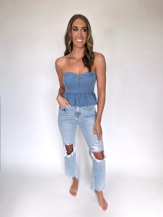 Southern Charm Denim Top