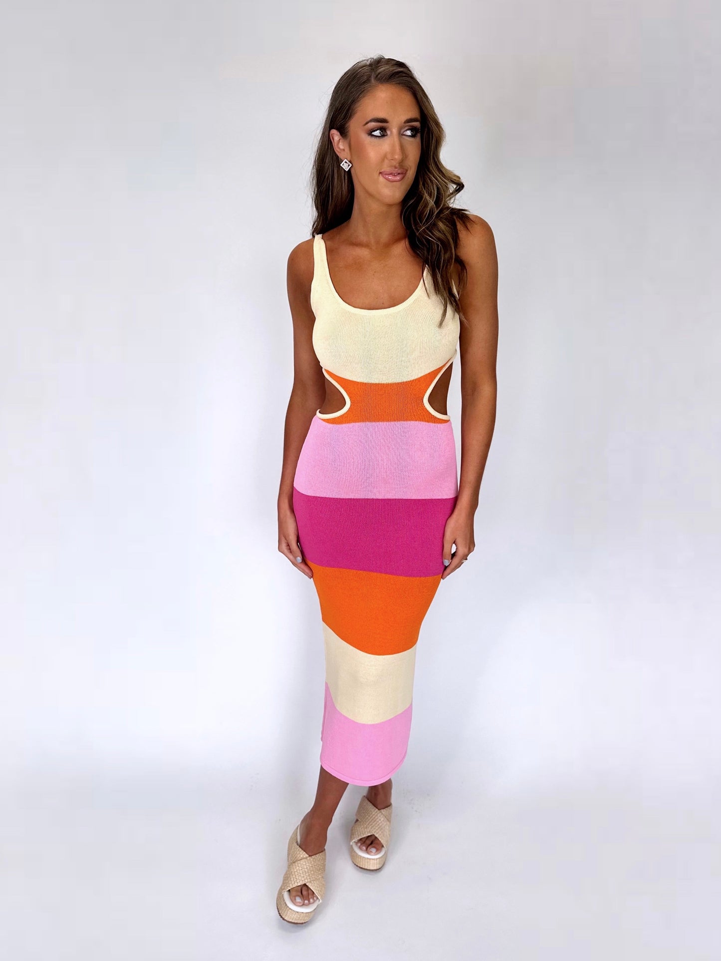 Tropical Sunset Midi Dress