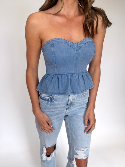 Southern Charm Denim Top