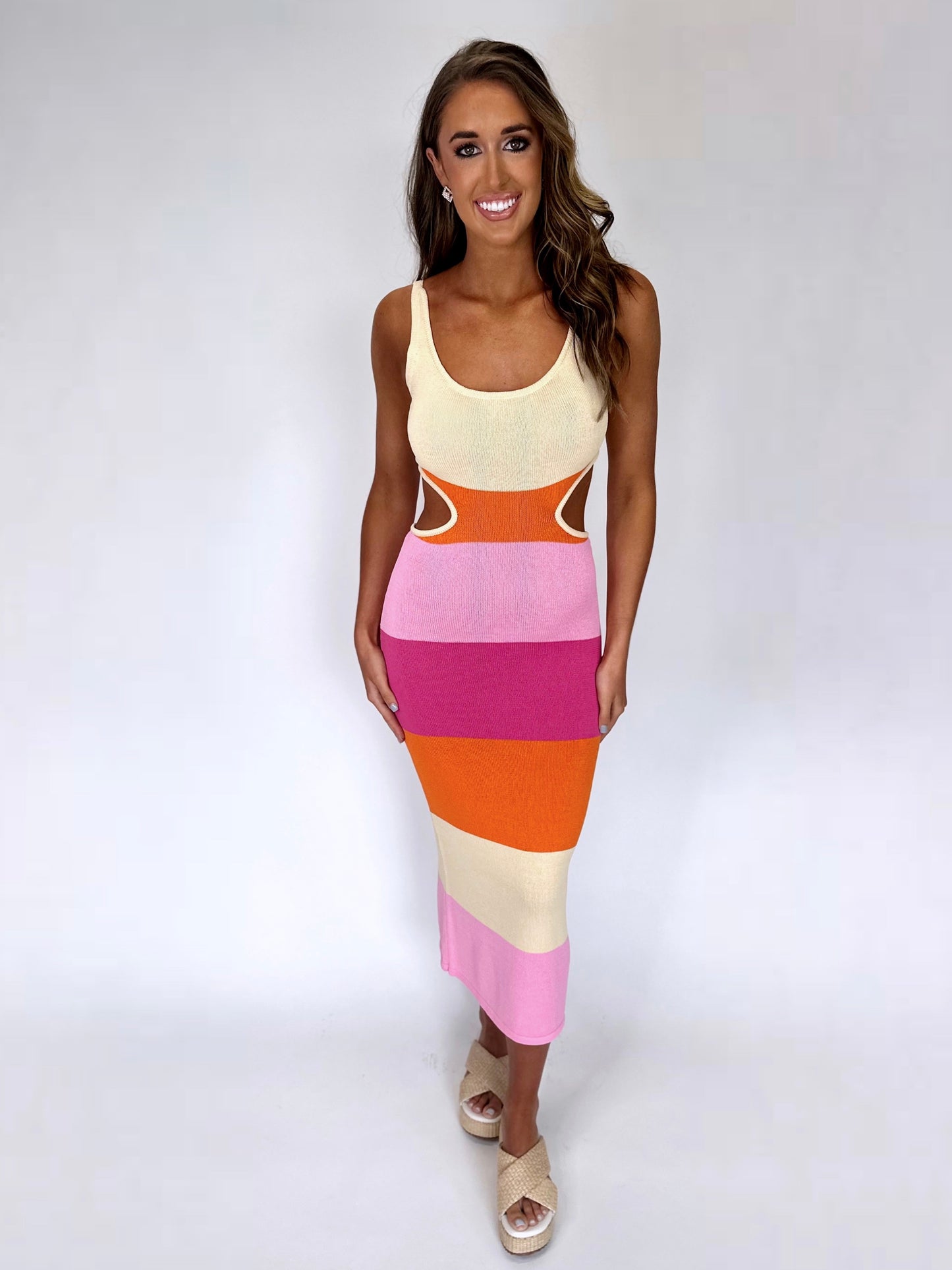 Tropical Sunset Midi Dress