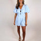 Beachside Brunch Romper - Lt Blue