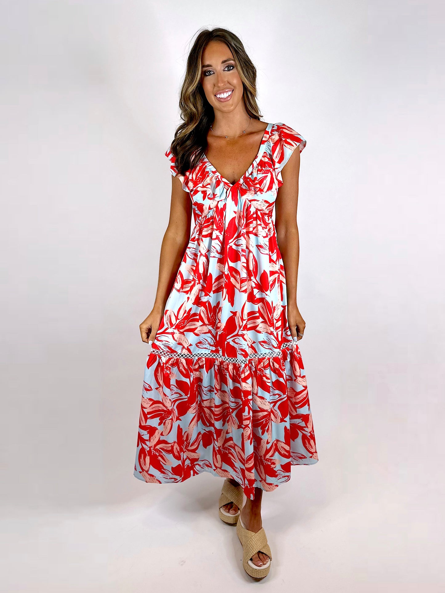 Tropical Sunrise Midi Dress