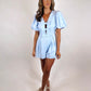 Beachside Brunch Romper - Lt Blue