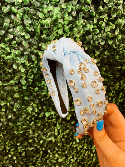 Maeve Jeweled Headband -  Powder Blue