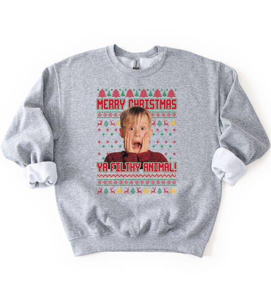 Merry Christmas Ya Filthy Animal Sweatshirt