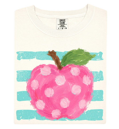 Striped Apple Teacher Tee