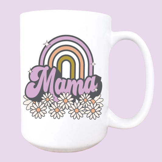 Floral Rainbow Mama Coffee Mug