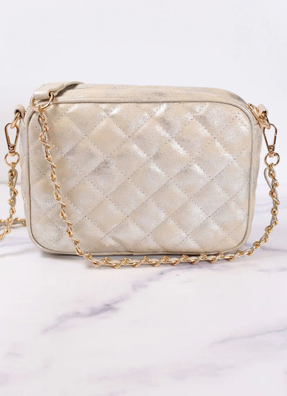 Oakley Quilted Crossbody- Silver Glimmer