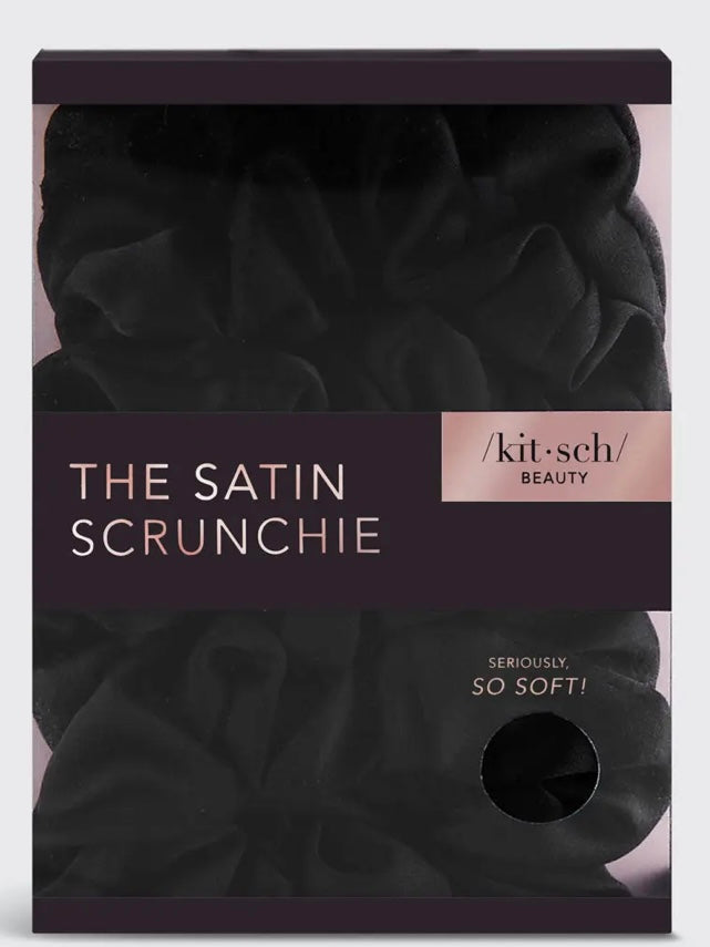 Black Satin Sleep Scrunchies