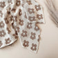 Knitted Baby Blanket - Mocha Daisy
