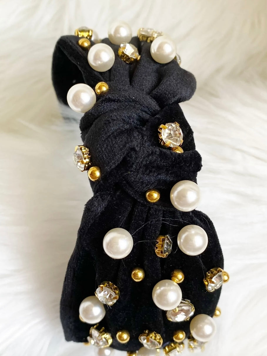 Black Pearl Jeweled Headband