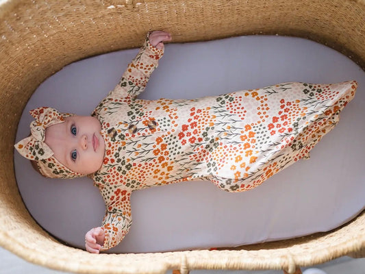 Knotted Baby Gown - Floral Field