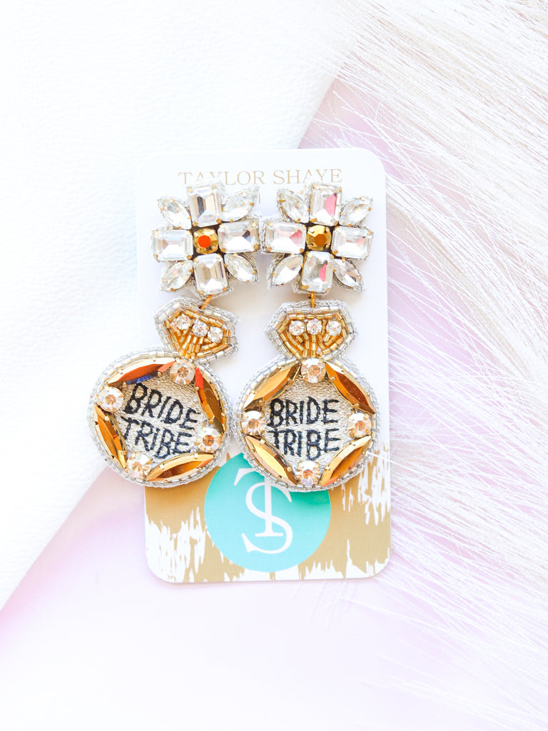 Beaded Ring Earrings - Bride Tribe