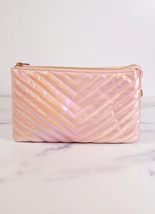 Laney Quilted Crossbody - Pink Opal