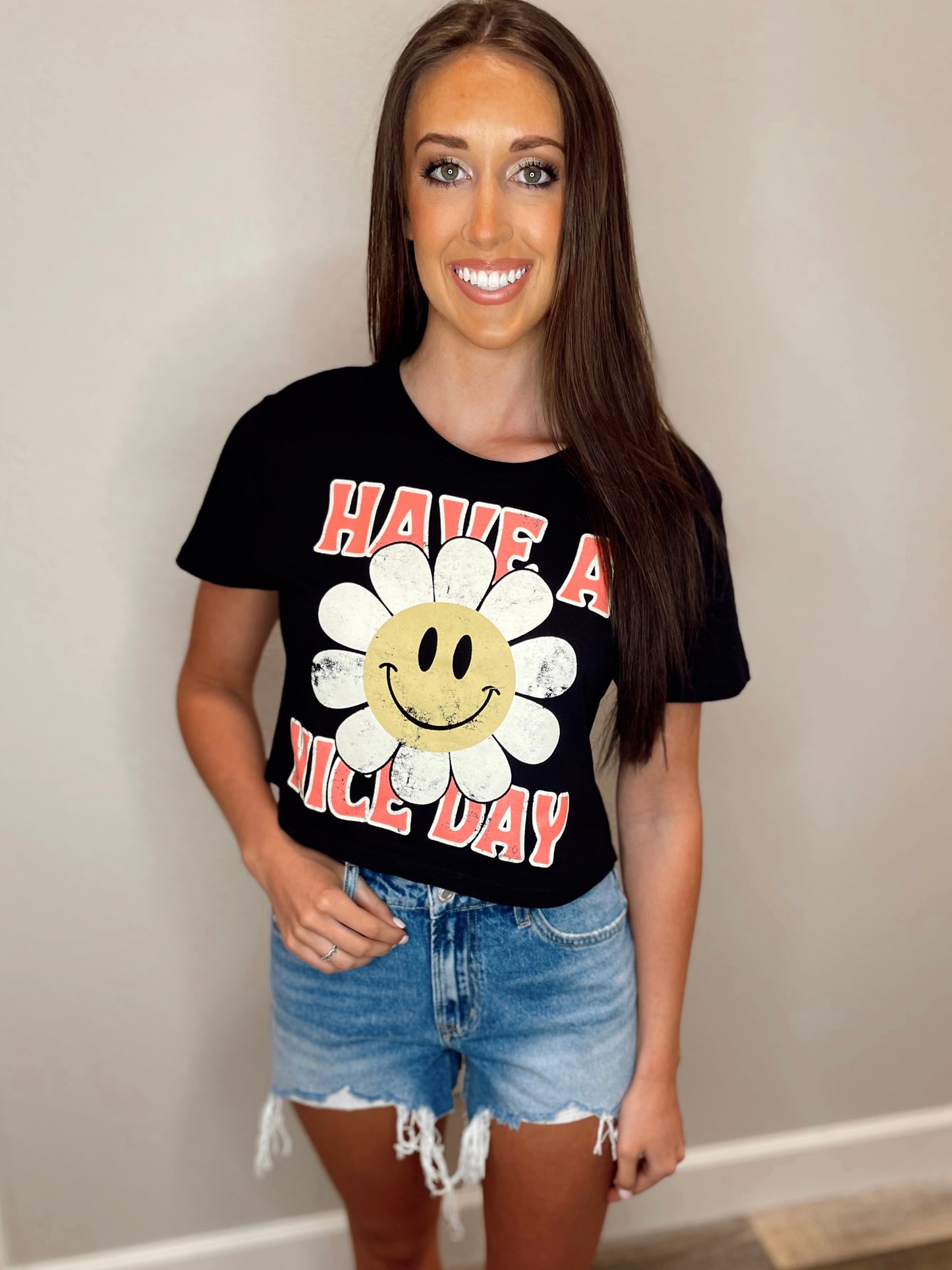 Have A Nice Day Cropped Tee