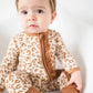 Ruffle Zipper Romper - Leopard