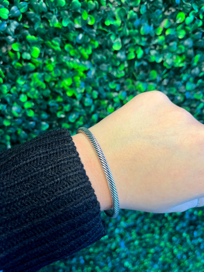 Designer Inspired Cable Bracelet - Tan Crystal
