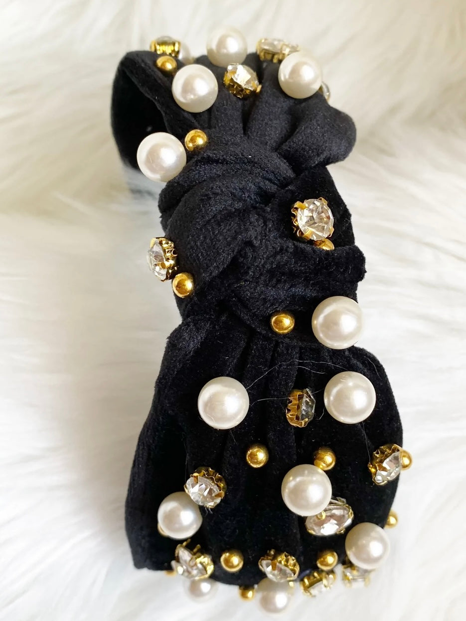 Black Pearl Jeweled Headband